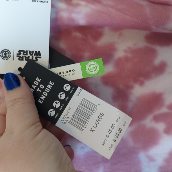 🔥Star Wars / Element Brand Yoda Pink and White Tie Dye T-shirt NWT - Picture 4 of 5